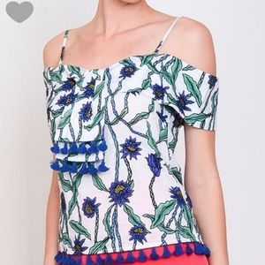 Unique Off The Shoulder Top 💙🤍💚